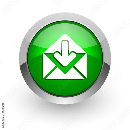 Free Download email green glossy web icon - GFXLoad