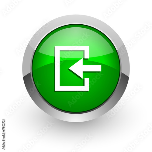 Free Download enter green glossy web icon - GFXLoad