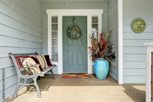 Decorated entrance porch