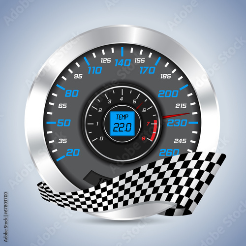 Speedometer with rev counter