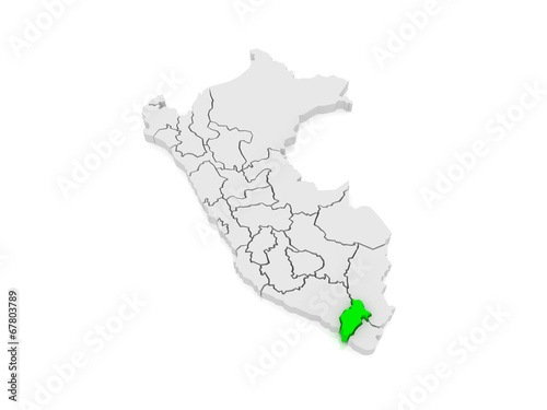 Map of Moquegua. Peru.