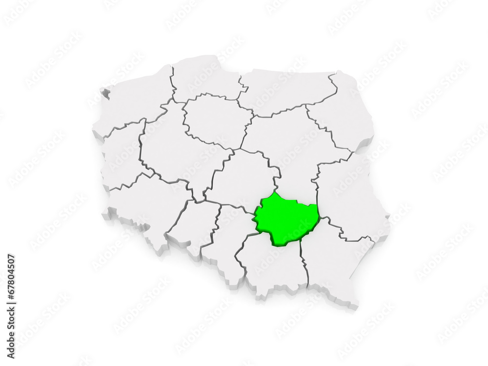 Obraz premium Map of Swietokrzyskie. Poland.