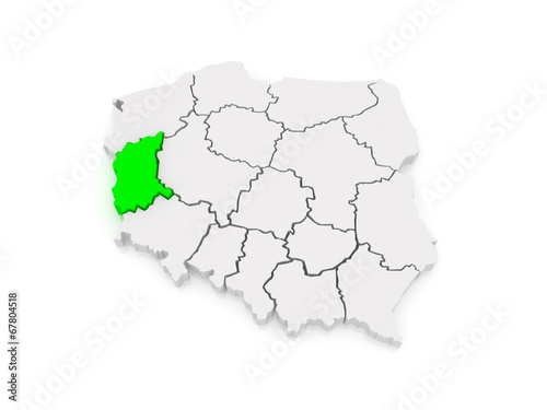 Map of Lubusz. Poland.