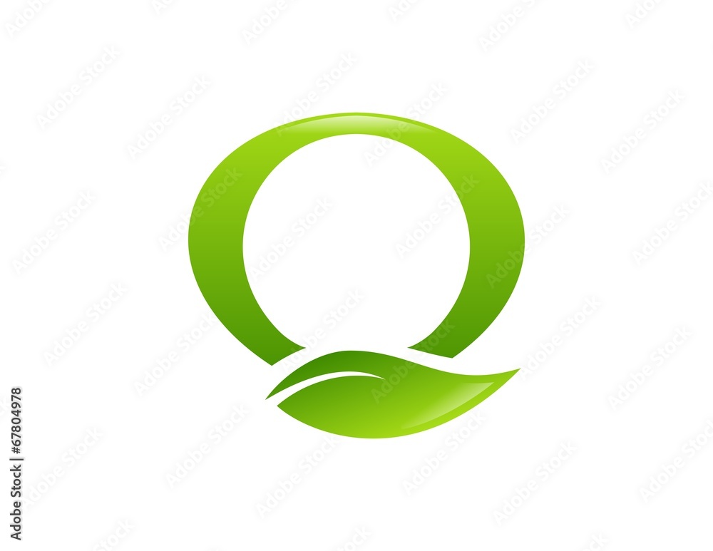letter Q eco green logo icon, bio plant leaf letter O logo symbol icon vector design letter Q eco green logo icon, bio plant leaf letter O logo symbol icon vector design
