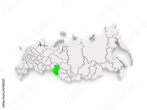 Map of the Russian Federation. Omsk region.