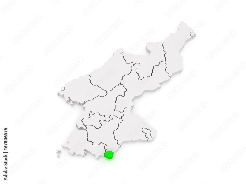 Fototapeta premium Map of Kaesong. North Korea.