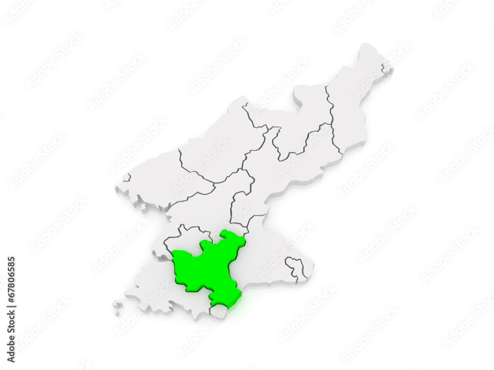 Fototapeta premium Map of Hwanghae. North Korea.