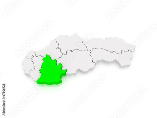 Map of Nitra. Slovakia.