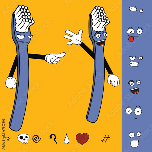 toothbrush cartoon isolated set pack in vector format