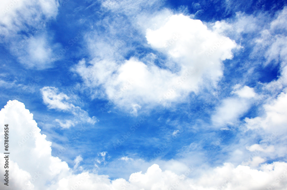 Obraz premium blue sky with clouds closeup