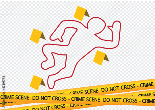 Crime scene danger tapes illustration