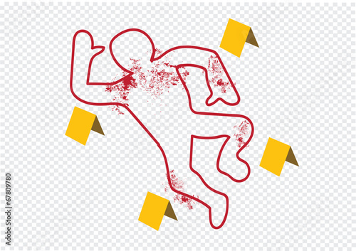Crime scene danger tapes illustration