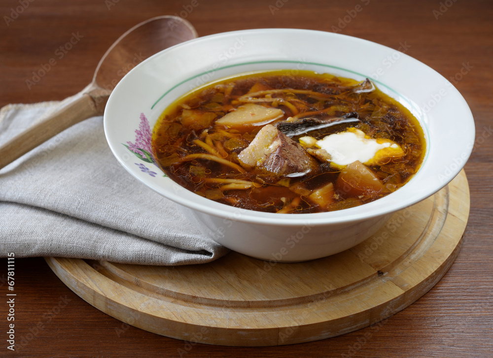 Суп с мясом и грибами. Суп с мясом и грибами.