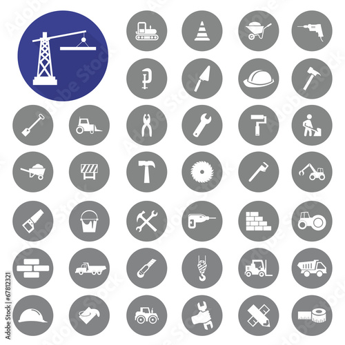 Construction icons set. Illustration eps10