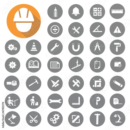Engineer icons set. Illustration eps10