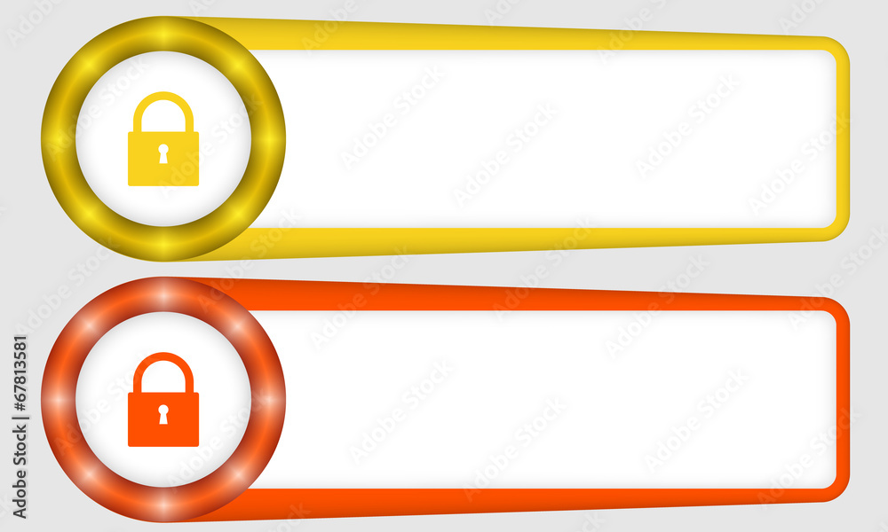Obraz premium yellow and red frames for any text with padlock