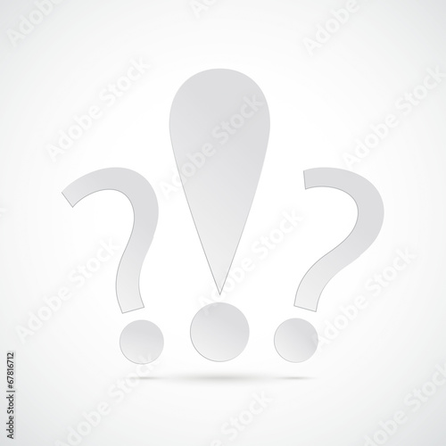 White Exclamation Question Marks