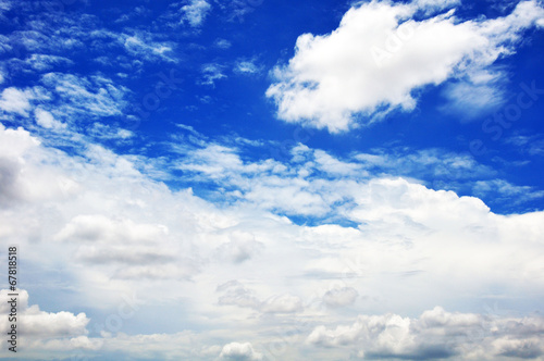 blue sky with clouds closeup