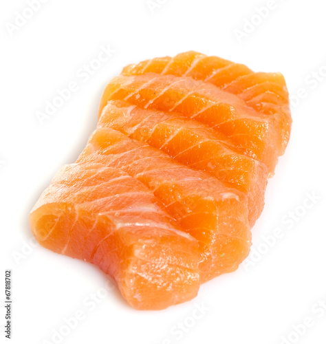 Salmon filett. Sashimi. Isolated on white background.