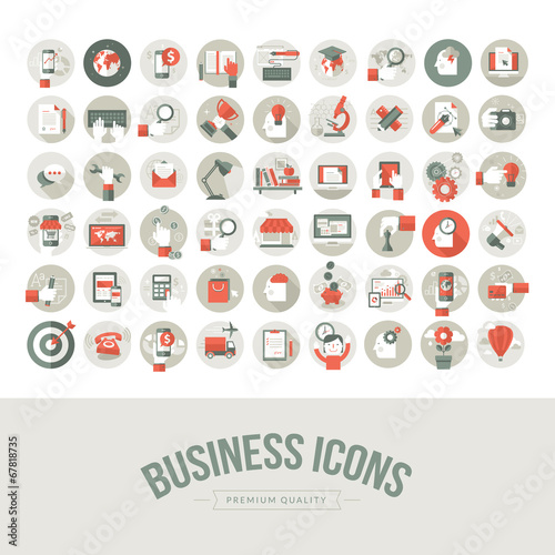 Set of flat design business icons