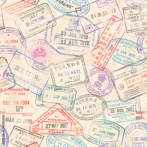 Passport Stamps Seamless texture