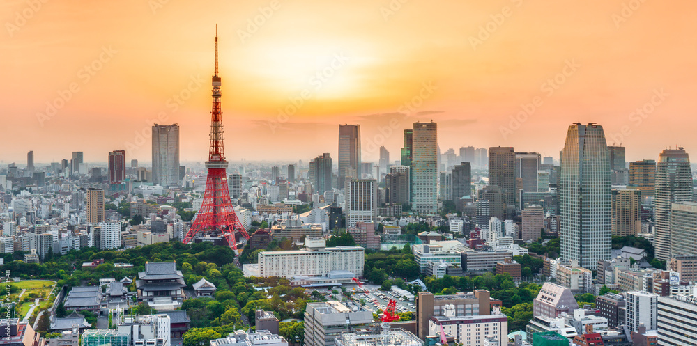 Naklejka premium Tokyo sunset