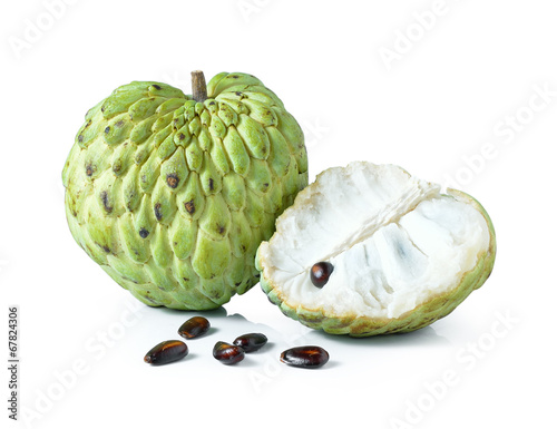 Custard apple on white background photo