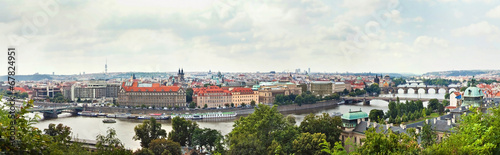 Panoramic view of historical buildings in Prague, Czech Republic © fischers