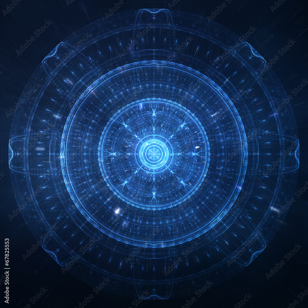 Obraz premium Abstract circular science fiction futuristic background