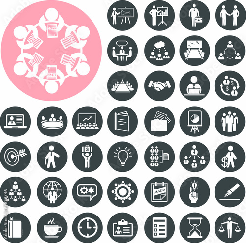 Business meeting icons