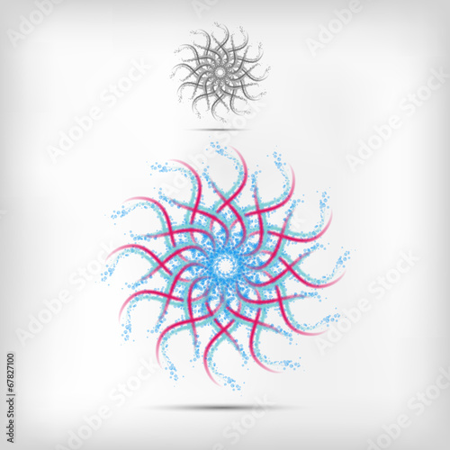 Flower modern  vector icon logo design with example gray