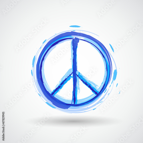 peace gemalt blau