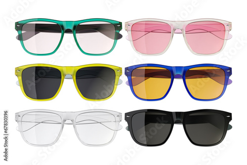 Colored glasses isolated on white background 2