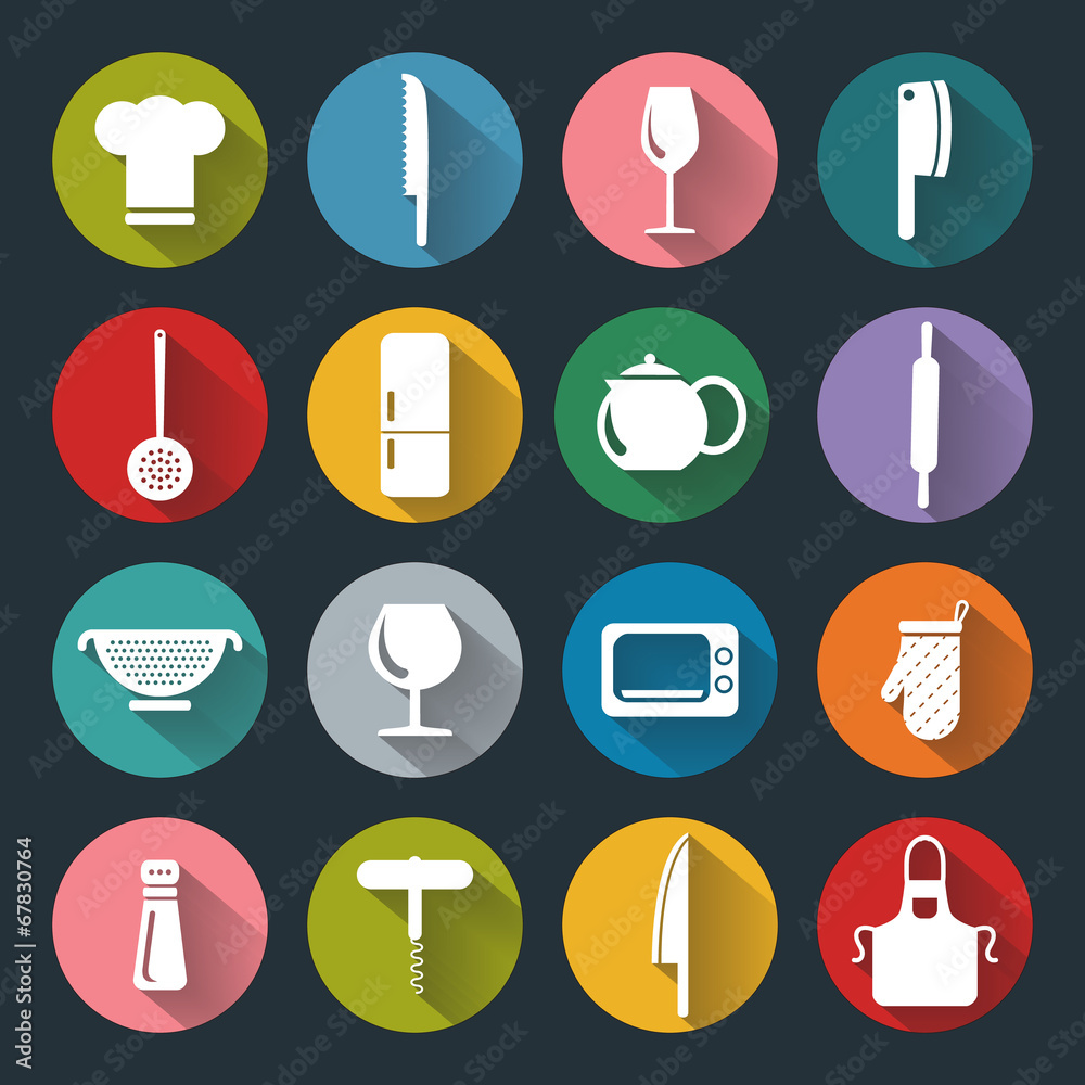 Kitchen flat icons