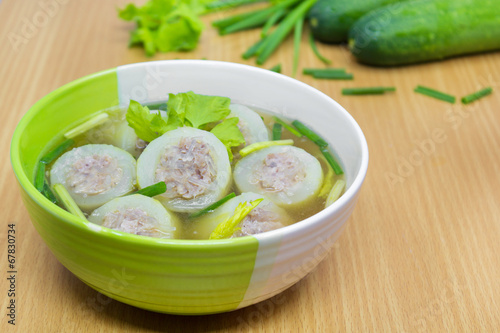 Clear Soup With Cucumber And Pork