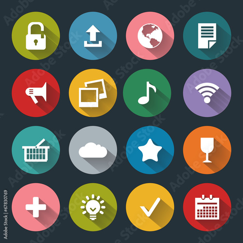 Flat icons for web and mobile