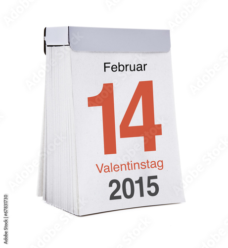 Kalenderblatt Valentinstag 2015