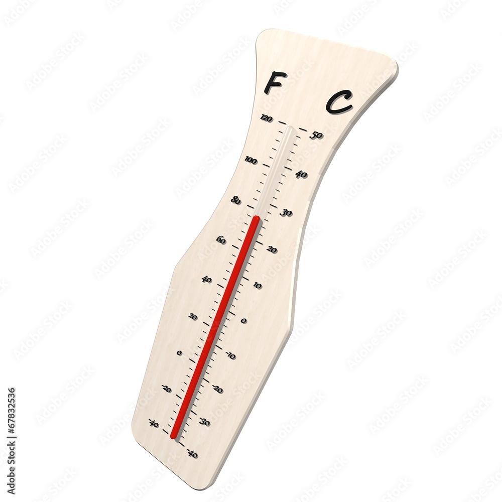 Houten thermometer met aangename temperatuur Stock Illustration | Adobe  Stock