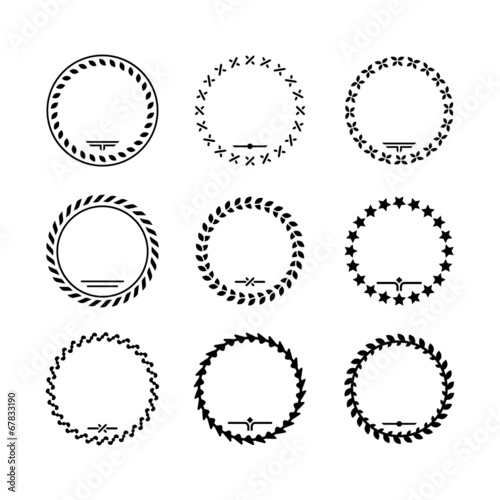 Set icons of laurel wreath and modern frames