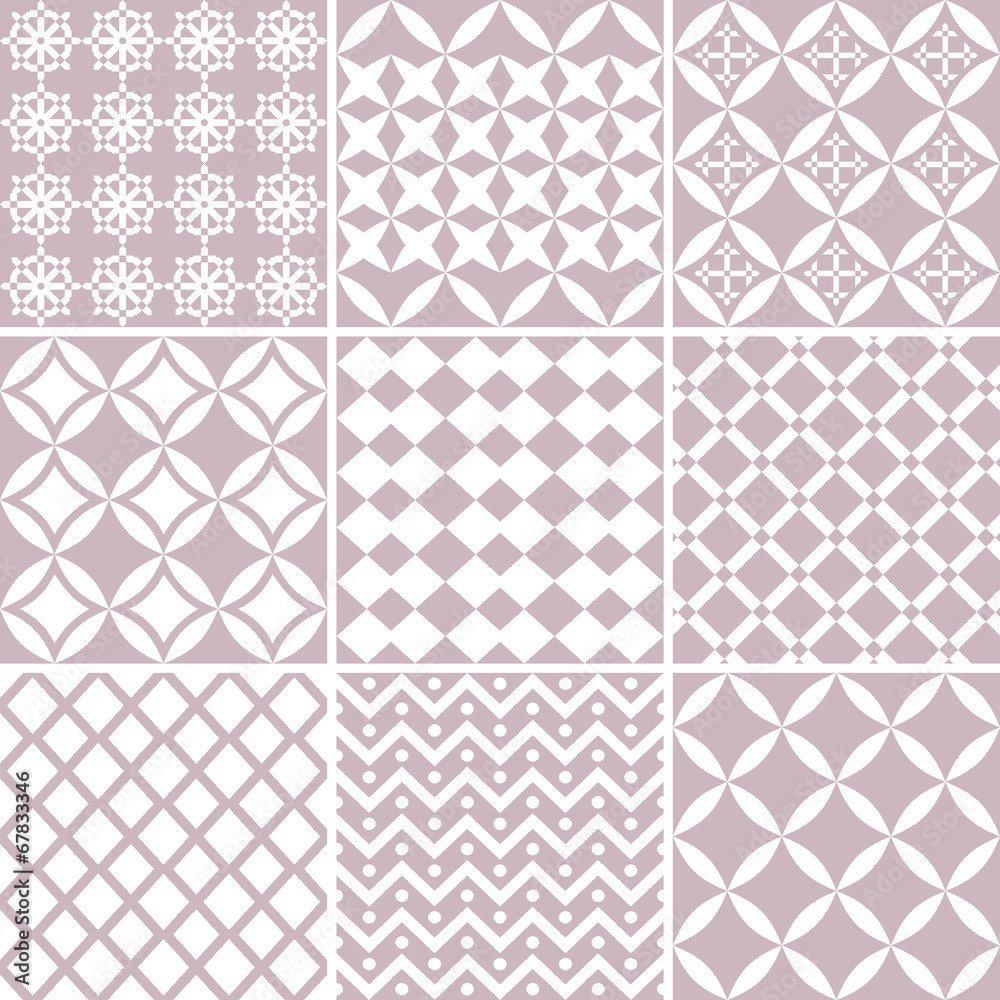 Set of geometric seamless patterns Set of geometric seamless patterns