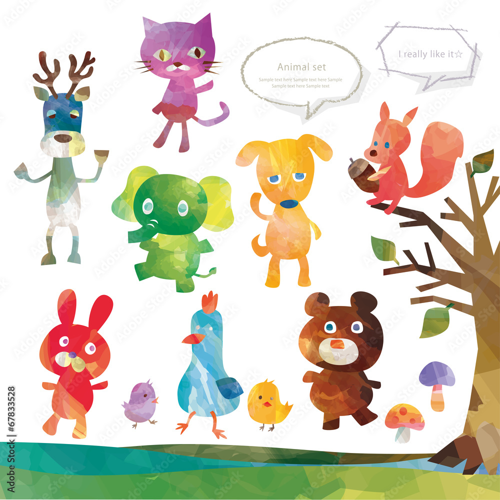 Naklejka premium 動物セット