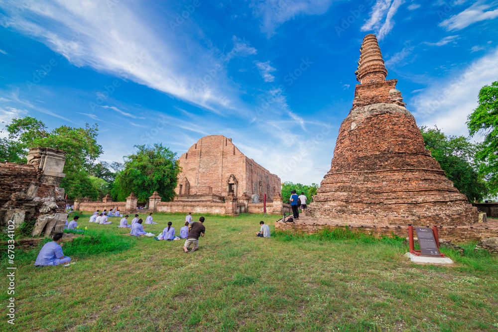 ruin temple in ayutthaya, thailand