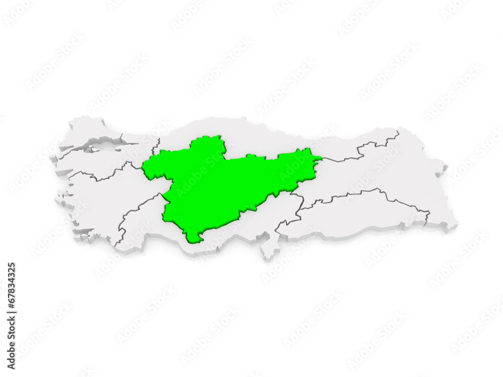 Fototapeta premium Map of Central Anatolia. Turkey.