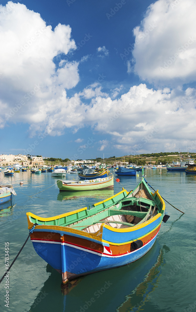 traditional fishing boats marsaxlokk harbour malta