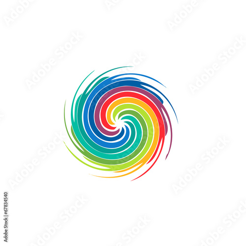 Abstract colorful swirl image logo