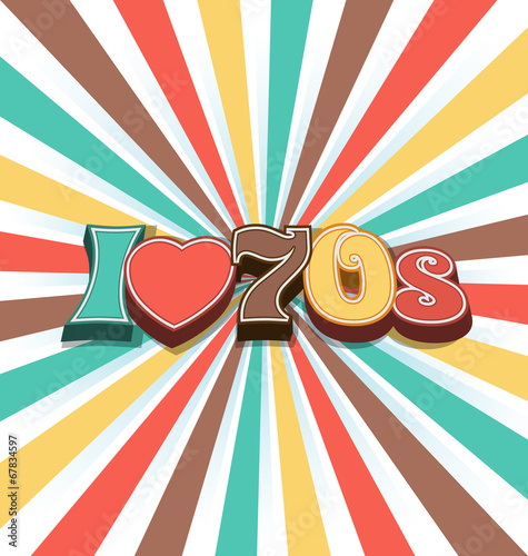 I love 70s Vector Vintage Art Background