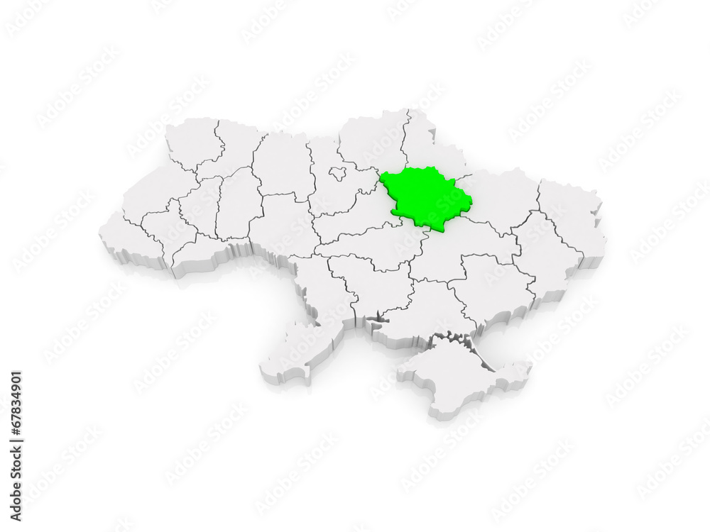 Fototapeta premium Map of Poltava region. Ukraine.