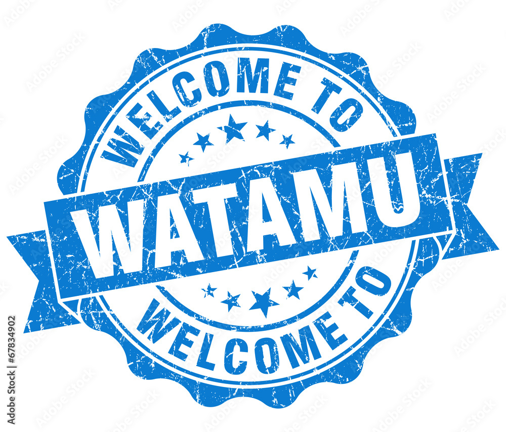 Obraz premium welcome to Watamu blue vintage isolated seal