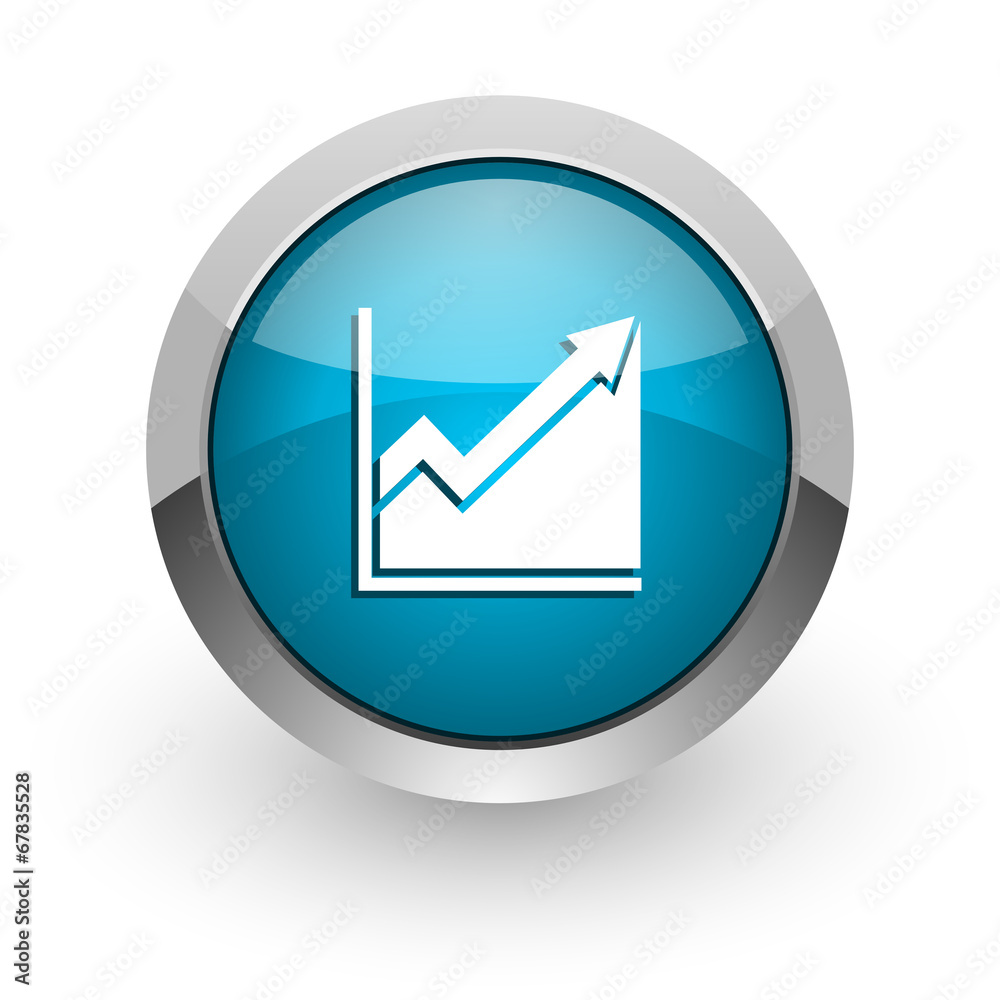 histogram blue glossy web icon histogram blue glossy web icon
