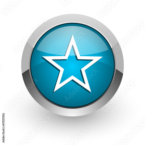 star blue glossy web icon